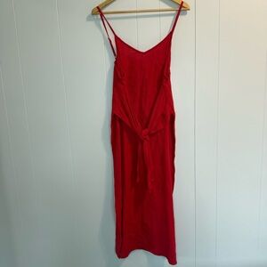 NWT Kona Sol Vibrant Coral Midi Dress Women’s Medium Beach, Vacation, sundress